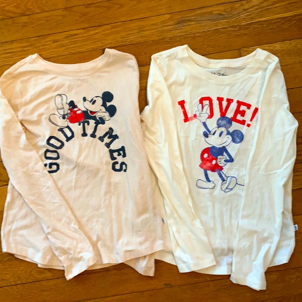 Two Gap Disney Girls Long Sleeve Shirts